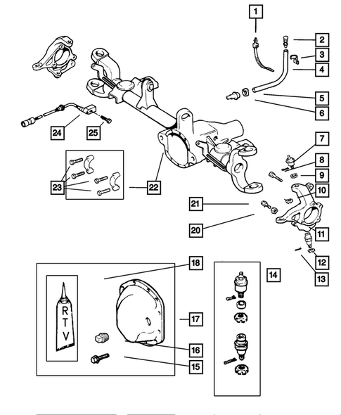 Front Axle Housing for 2002 Jeep Wrangler #0