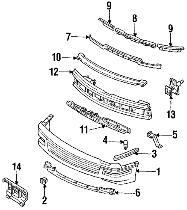 FO2Z17D957B - Body: Bumper Cover for Ford: Probe Image