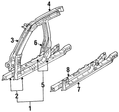 Center Pillar & Rocker for 2003 Mitsubishi Diamante #0