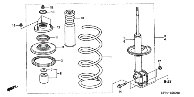 Front Shock Absorber (1) for 2002 Acura MDX #0