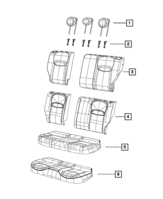 6VR91U00AA - : Rear Seat Back Cover, Right for Mopar Image