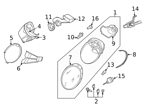 Headlamp Components for 2004 Volkswagen Beetle #3