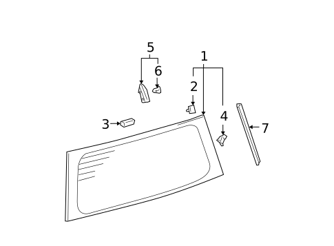 Glass - Lift Gate for 2005 Scion xB #0