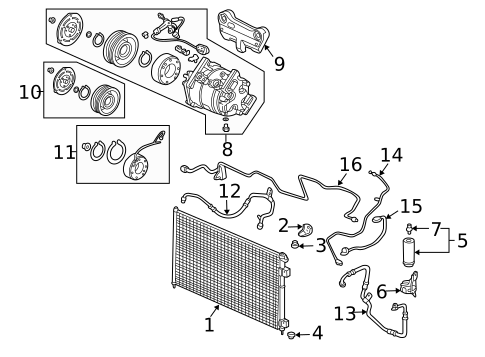 Condenser, Compressor & Lines for 2005 Honda Civic #2