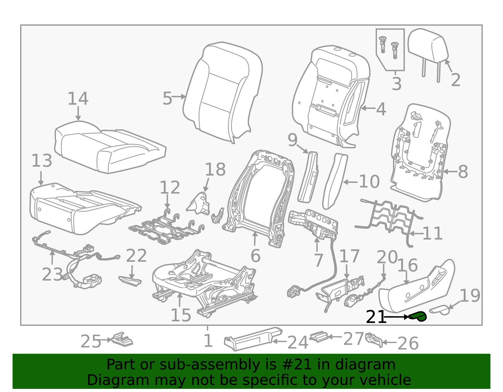 2014-2019 GM Lumbar Adjuster 23462097 GM | GMPartsDirect.com