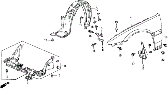 Front Fender for 1991 Honda Prelude #0