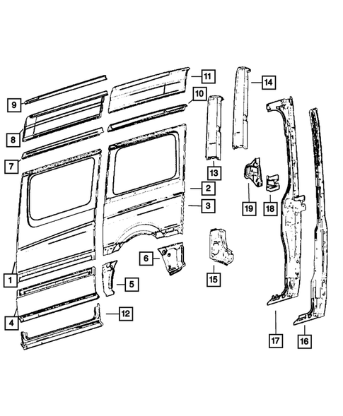 Aperture Panel and Pillar Supports for 2009 Dodge Sprinter 3500 #2