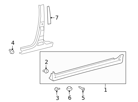 Exterior Trim - Pillars for 2010 Pontiac Vibe #0