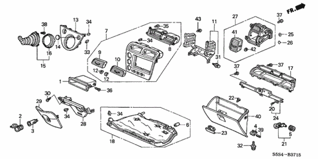 Instrument Panel Garnish (Passenger Side) for 2003 Honda Civic #0