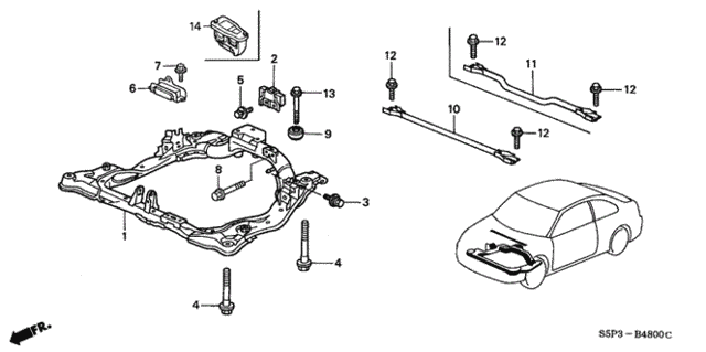Sub Frame for 2002 Honda Civic #0
