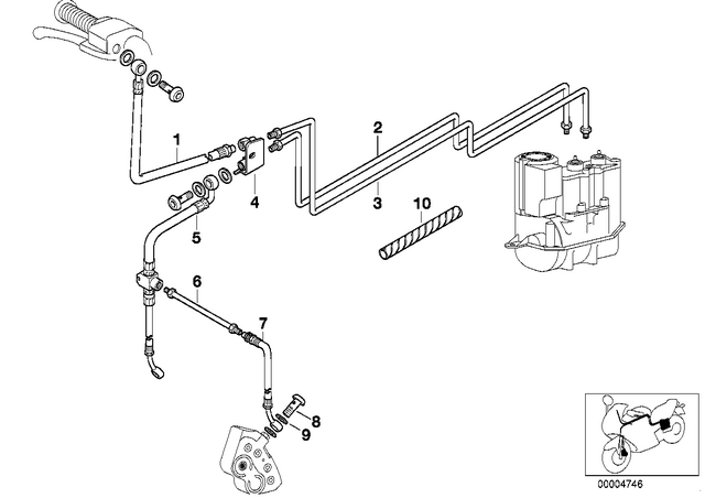 34322332135 - Brakes: Abs Brake Pipe Bracket -  for BMW-Motorrad Image