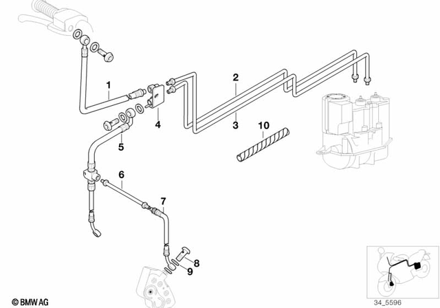 34322332582 - Brakes: Brake Hose -  for BMW-Motorrad Image