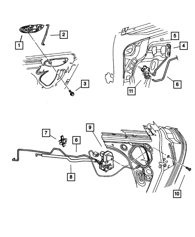 « LF05WS2AE – Doors and Related Parts : Extérieure De Porte Arrière Poignee, Côté Gauche pour Mopar Image »