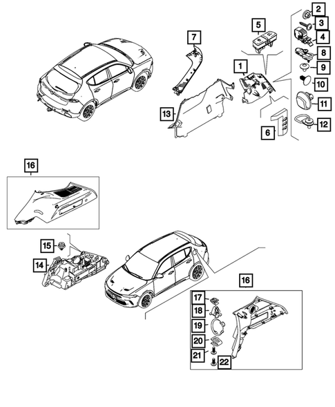 Panels - Moldings - Scuff Plates, Pillar, Cowl, 1/4 Panel Trim and Cargo Covers for 2025 Dodge Hornet #0