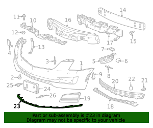 2015-2019 Cadillac ATS Front Bumper Fascia Lower Molding 22879656 | OEM ...