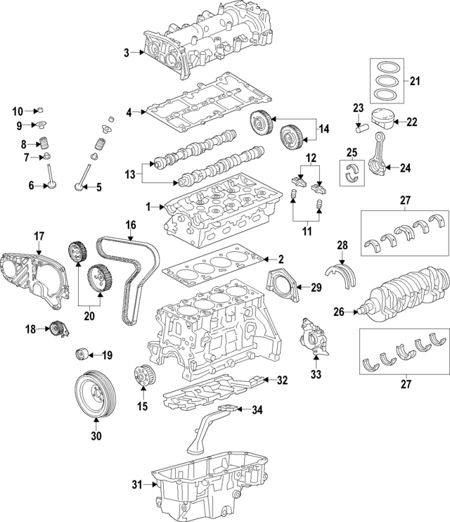 55580074 - : Part# 55580074 Engine Crankshaft Thrust Bearing Set for Chevrolet: Cruze Image