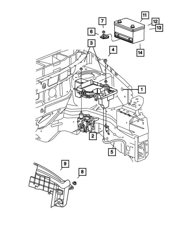 4860862AC - Electrical: Battery Tray for Mopar Image