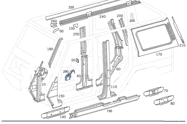 4636302502 - Side Panels: Front Wall Pillar for Mercedes-Benz: G55 AMG, G550, G550 4x4, G63 AMG, G65 AMG Image image