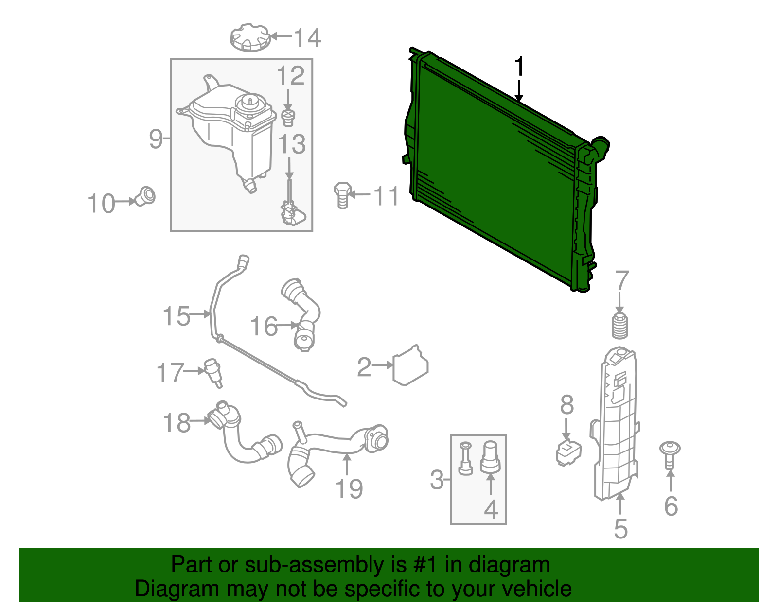 望 17117562079 - 2006-2013 BMW Radiator (17-11-7-562-079) | BMW