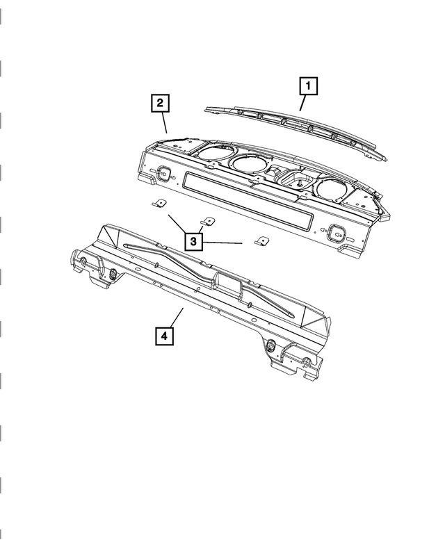 68037870AK - Body Sheet Metal Except Doors: Rear Shelf Panel for Mopar Image