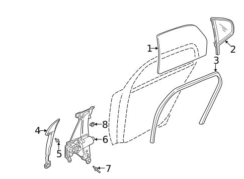 Glass - Rear Door for 2006 Volvo S60 #0