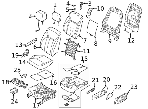 Passenger Seat Components for 2020 Land Rover Range Rover Velar #8