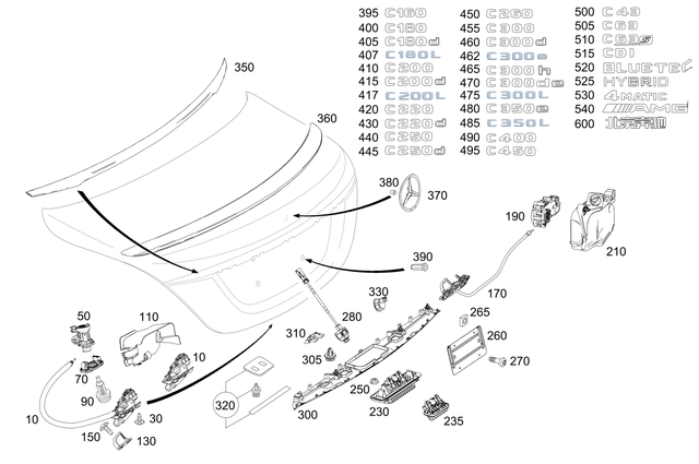 8101711 - Trunk Lid: Mounting Plate for Mercedes-Benz Image image