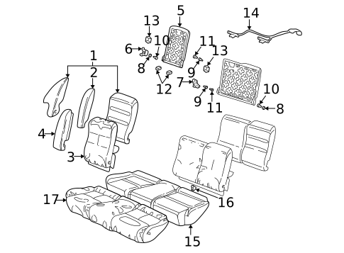 Rear Seat Components for 2004 Oldsmobile Alero #0