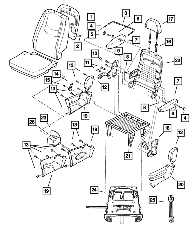 5069206AA - Interior Trim: Seat Back Recliner, Left for Mopar Image