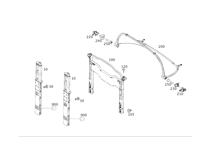 2058680300 - Rear Seat: Trim Ring for Mercedes-Benz Image image