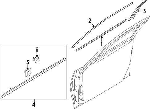 Exterior Trim - Front Door for 2025 Genesis Electrified G80 #0