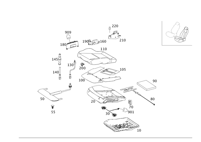 2019882278 - Driver Seat: Clamp for Mercedes-Benz Image image