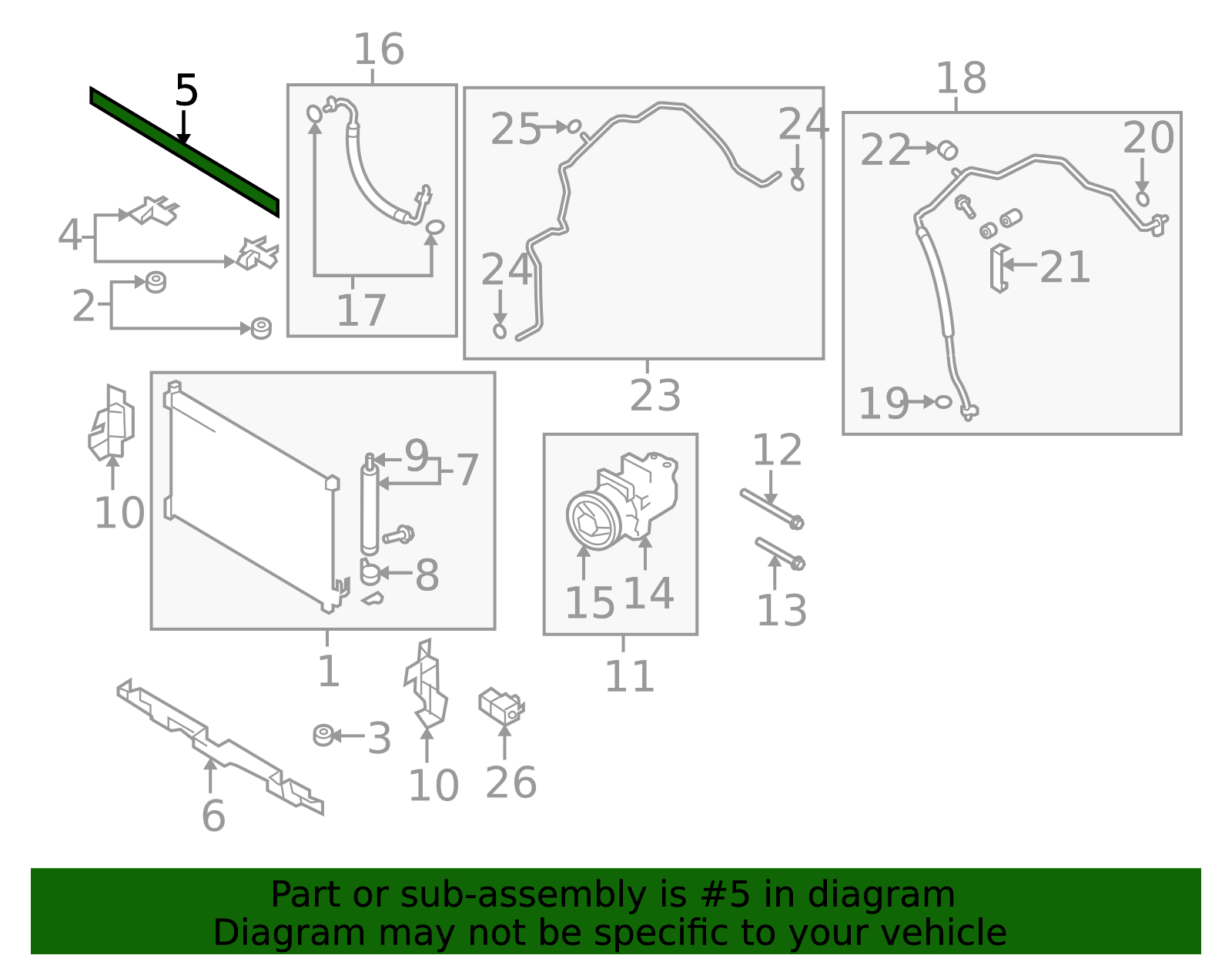21496-JM01A - A/C Condenser Seal 2014-2015 Nissan Rogue Select ...