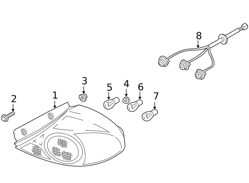 Tail Lamps for 2004 Kia Spectra #0