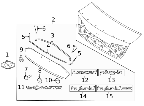 Exterior Trim - Trunk for 2017 Hyundai Sonata #0