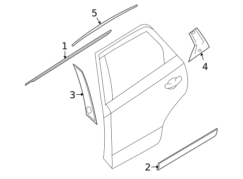 Exterior Trim - Rear Door for 2011 Hyundai Veracruz #0