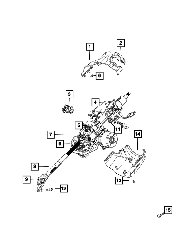 6WK44DX9AB - Steering: Steering Column Shroud for Mopar Image