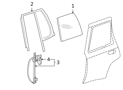 Glass - Rear Door for 2007 GMC Envoy #0