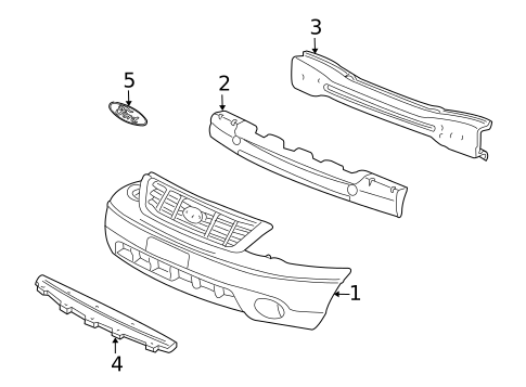 Bumper & Components - Front for 2005 Ford Freestar #0
