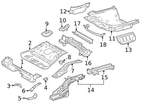 Rear Floor & Rails for 2021 Toyota Avalon #0
