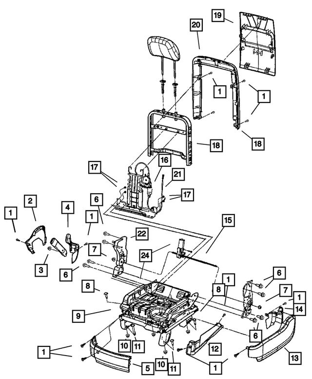5102352AA - Interior Trim: Front Seat Back Recliner, Right, Passenger for Mopar Image image