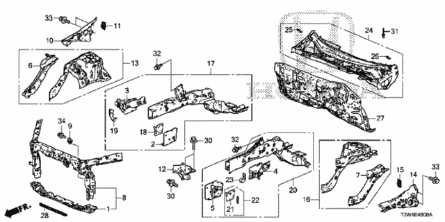Front Bulkhead - Dashboard for 2014 Honda Accord #0