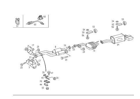 Exhaust System Used on Eight-Cylinder Gasoline Vehicles for 1999 Mercedes-Benz C43 AMG #1