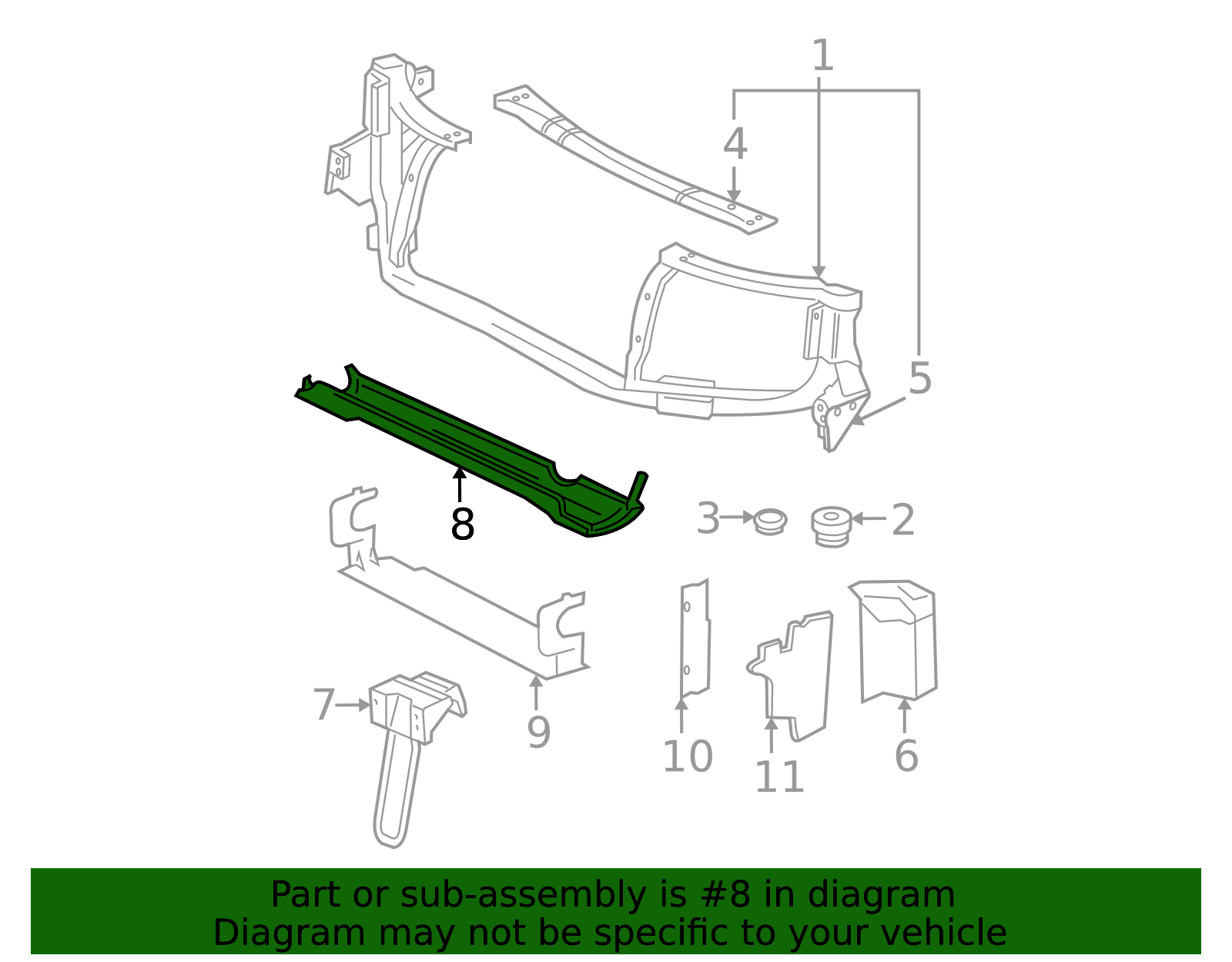 2002-2009 GM Radiator Lower Support Skid Plate 15082952 | OEM Parts Online