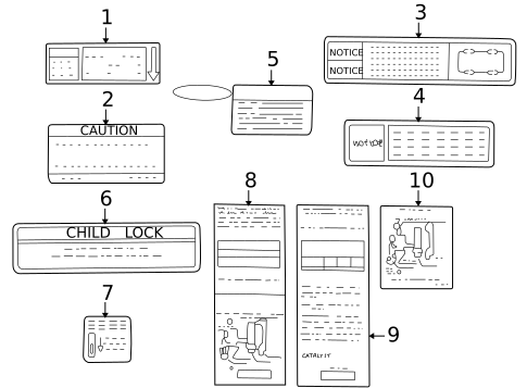 Labels for 2001 Chevrolet Tracker #0