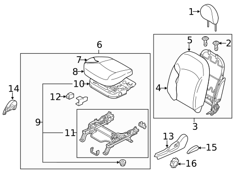 Driver Seat Components for 2014 Mitsubishi Mirage #1