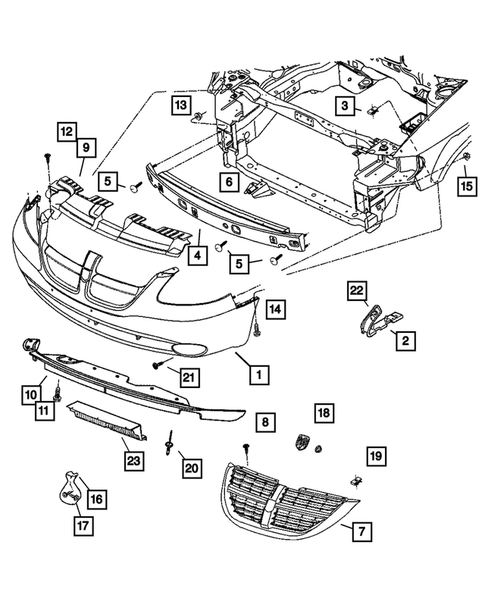 Front Bumper and Fascia for 2006 Dodge Caravan #0
