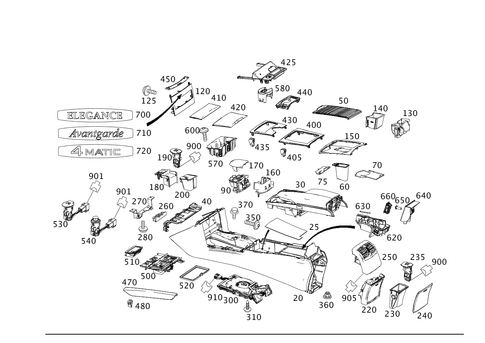 Housing with Stowage Tray, Armrest and Ashtray for 2015 Mercedes-Benz E63 AMG #0