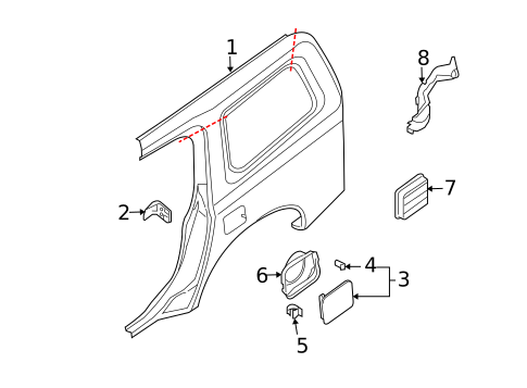Quarter Panel & Components for 2013 Nissan Armada #0