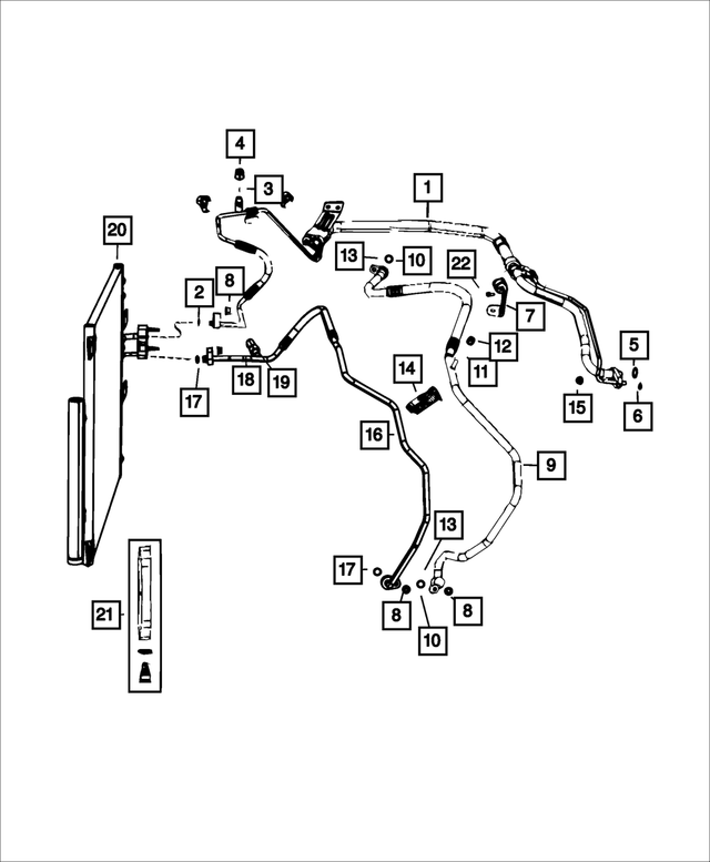 68143878AA - Air Conditioners and Heaters: A/c Line Clip for Mopar Image